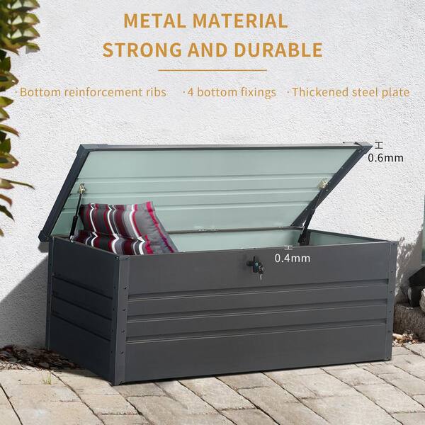 maocao hoom 260 Gallon Metal Outdoor Deck Box Waterproof maocao hoom 260 Gallon Metal Outdoor Deck Box Waterproof