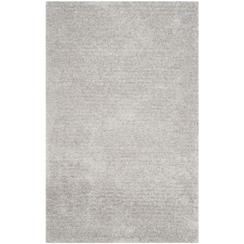 Luxe Silver Shag 5' x 8' Hand-Tufted Rectangular Area Rug
