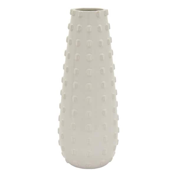 THREE HANDS 15.75 in. White Ceramic Vase