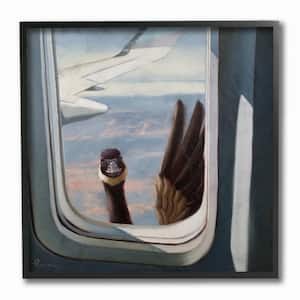 12 in. x 12 in. "Hello from a Goose Airplane Window Scene Painting" by Lucia Heffernan Framed Wall Art