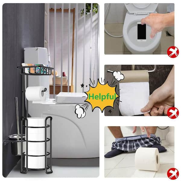 Zulay Kitchen Toilet Paper Holder Stand for Bathroom - Silver