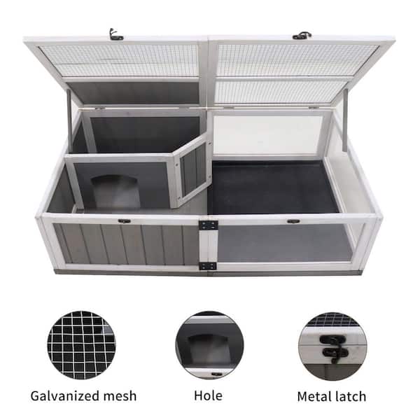 Foobrues Tortoise Habitat Wooden Tortoise House Tray Indoor Turtle Enclosure for Small Animals Outdoor Wooden Reptile Cage