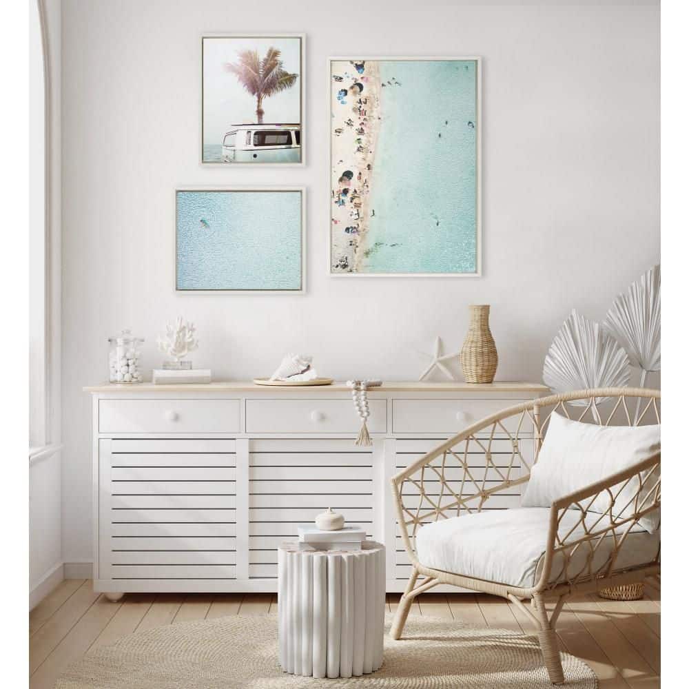 "Sylvie ""Turquoise Beach"" by Amy Peterson Art Studio 3-Piece White Framed Art Print Set 33 in. x 23 in." price history on PriceWatchPro