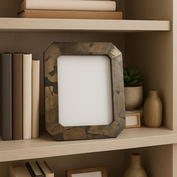 5 in. x 7 in. Bronze/Brown Metal Decorative Antiqued Photo Frame
