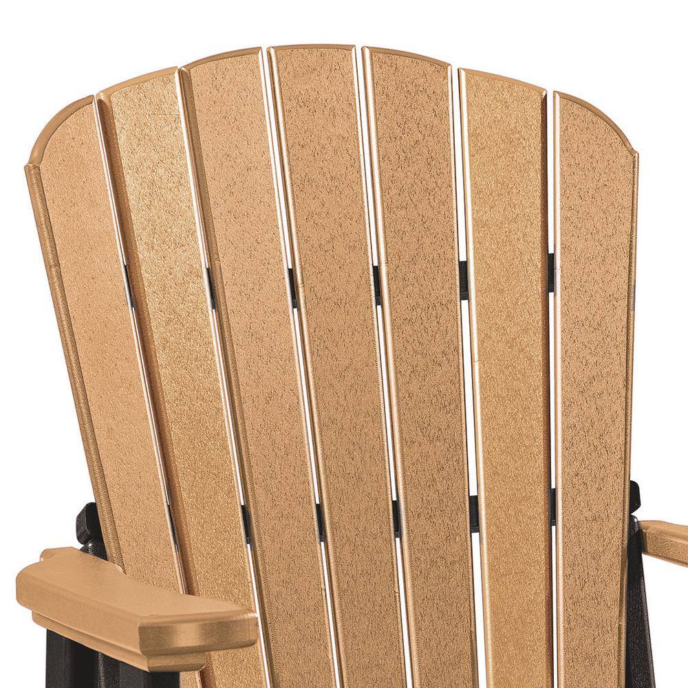 Cedar and Black Poly Resin Fan Back Glider Chair