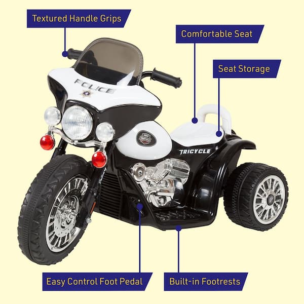 Lil Rider 3-Wheel Battery Powered Ride on Toy Motorcycle Police