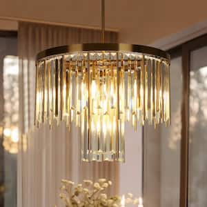 Athean 7-Light Plating Brass Crystal 2-Tiered Chandelier with No Bulb Included