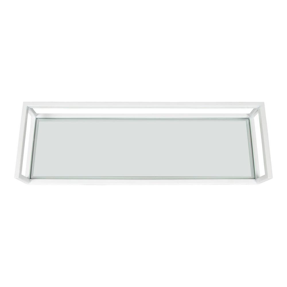 Elegant White and Glass 24" Wall Shelf for Modern Decor