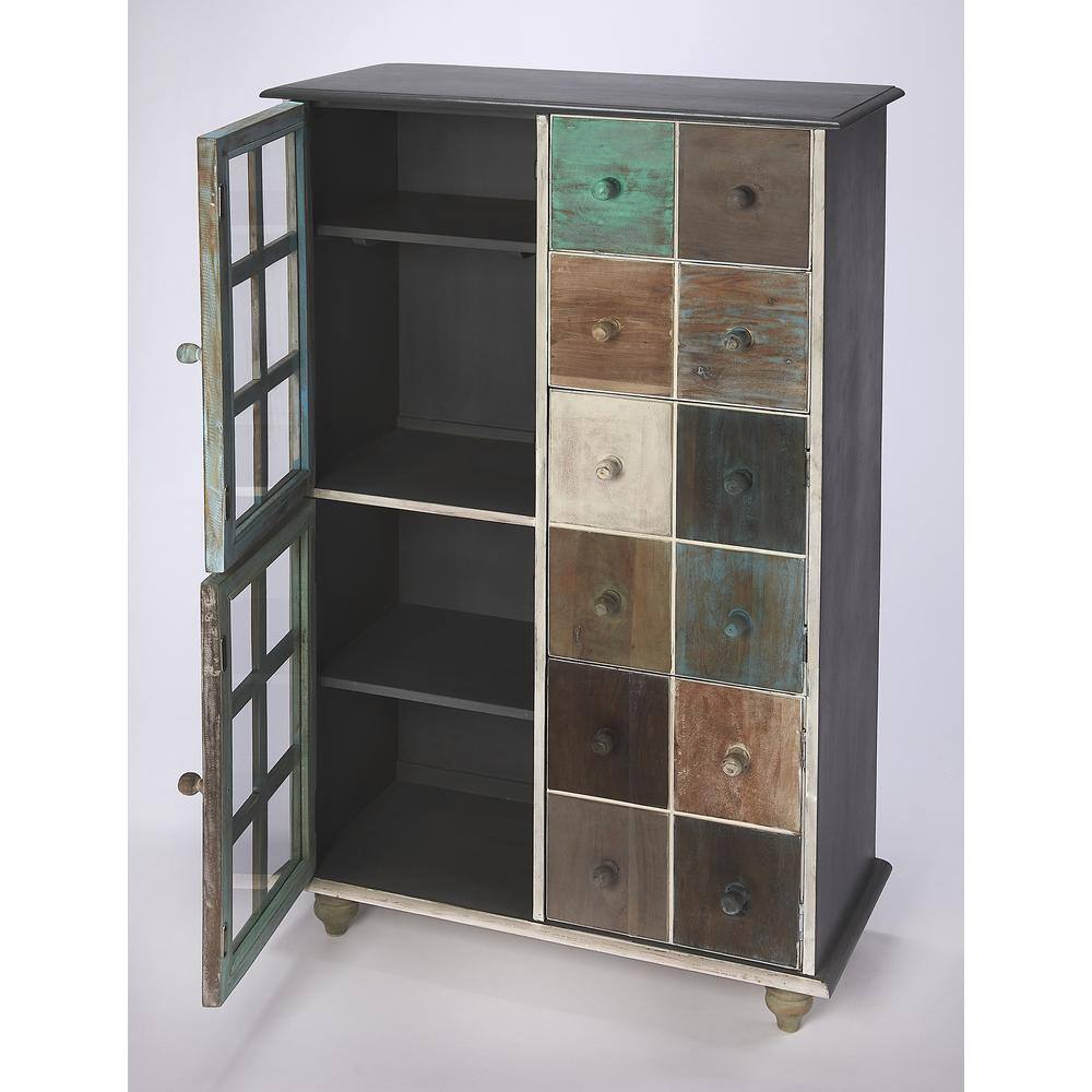 Gray Poplar Hardwood Accent Chest with Extra Deep Drawer