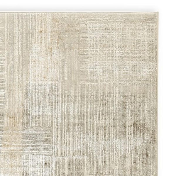 Wony Gray and Caramel Beige 5 ft. x 7 ft. Geometric Area Rug