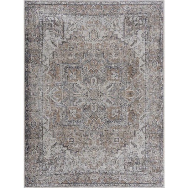 Hera 8 ft. X 10 ft. Blue, Brown, Tan Area Rug