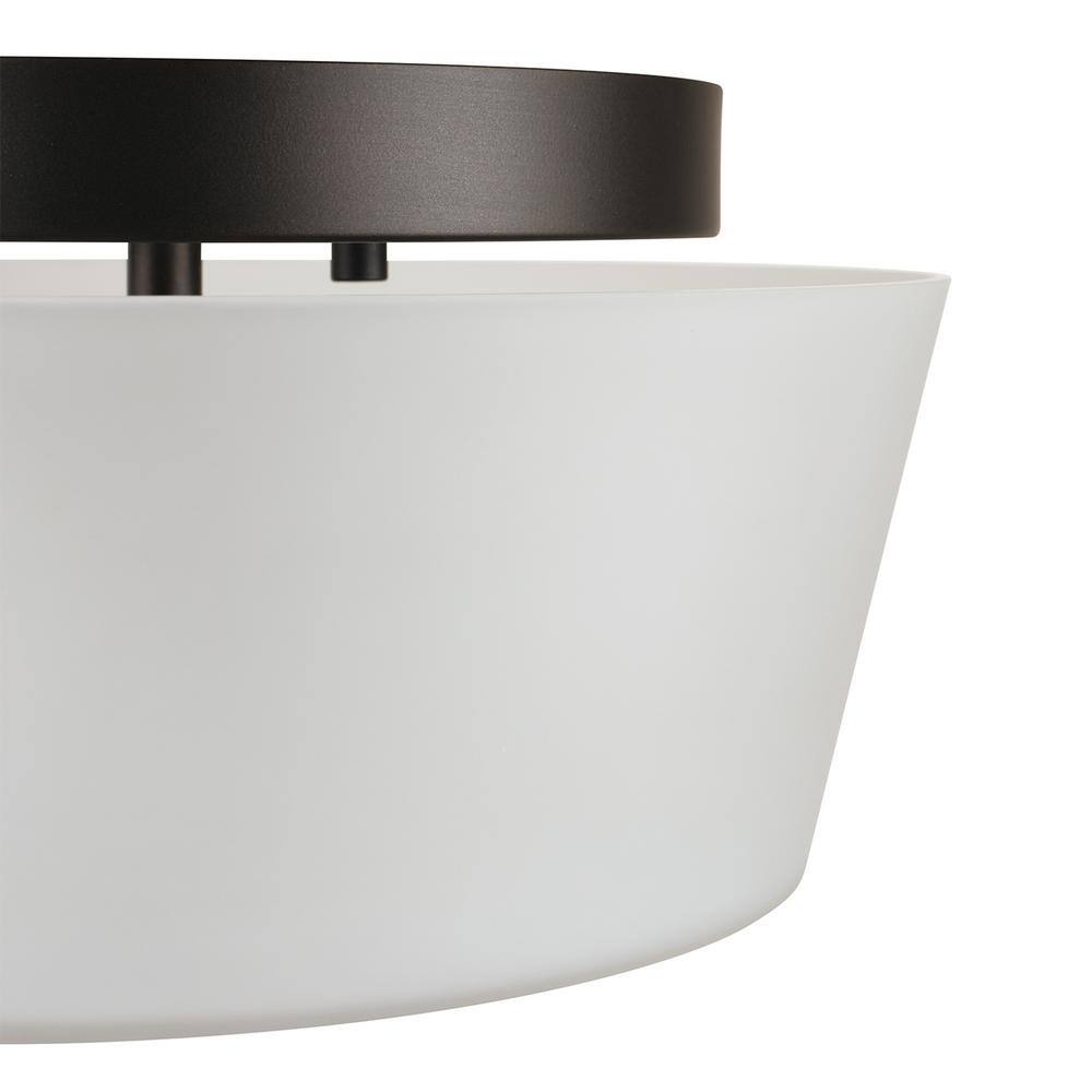 Elegant Bronze and White Glass Globe Flush Mount Ceiling Light