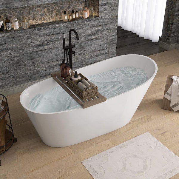 Zeafive Neo 59 in. x 29.2 in. Acrylic Freestanding Soaking Bathtub