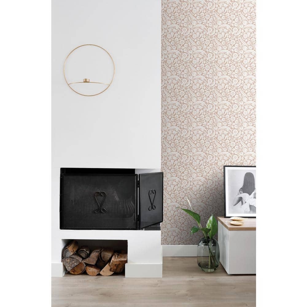Cordelia Pink and White Non-Woven Floral Wallpaper Bolt