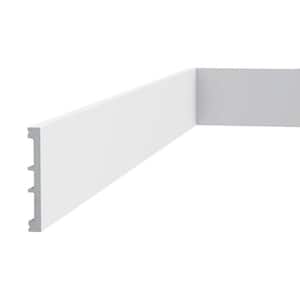 1/2 in. D x 4 in. W x 78-3/4 in. L Primed White High Impact Polystyrene Baseboard Moulding (3-Pack)