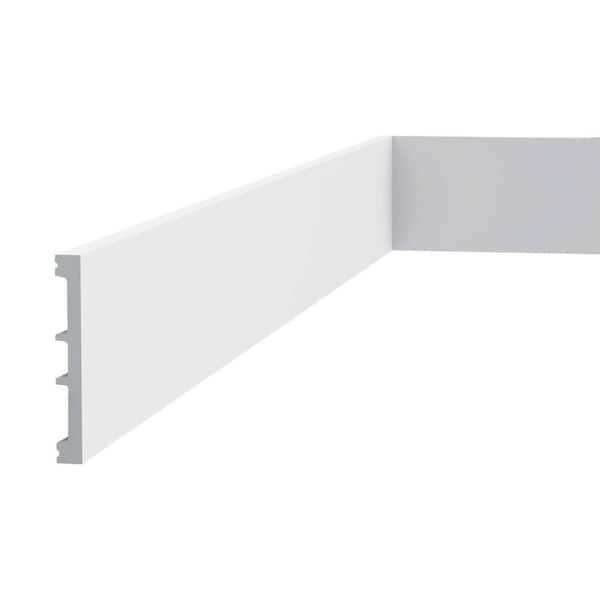 1/2 in. D x 4 in. W x 78-3/4 in. L Primed White High Impact Polystyrene Baseboard Moulding (4-Pack)