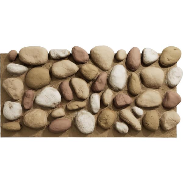 Ekena Millwork Everstone River Rock 24.75 in. x 49 in. Urethane Composite Faux Rock Panel Siding in Canyon Dune