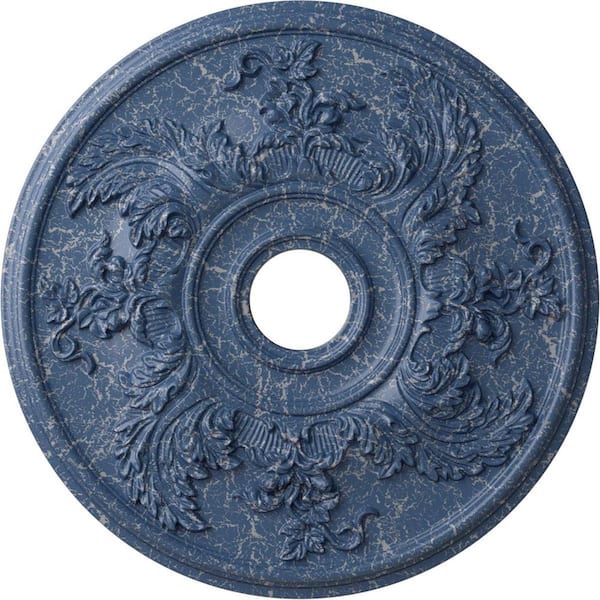 Ekena Millwork 1-7/8 in. x 23-5/8 in. x 23-5/8 in. Polyurethane Acanthus Twist Ceiling Medallion, Americana Crackle