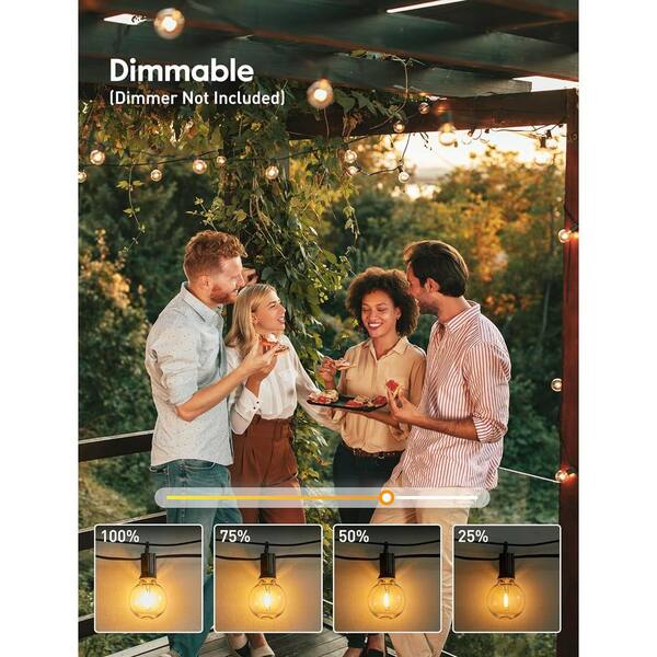 Portfolio 23-ft 50-Light Shade Solar Bulbs LED String Lights