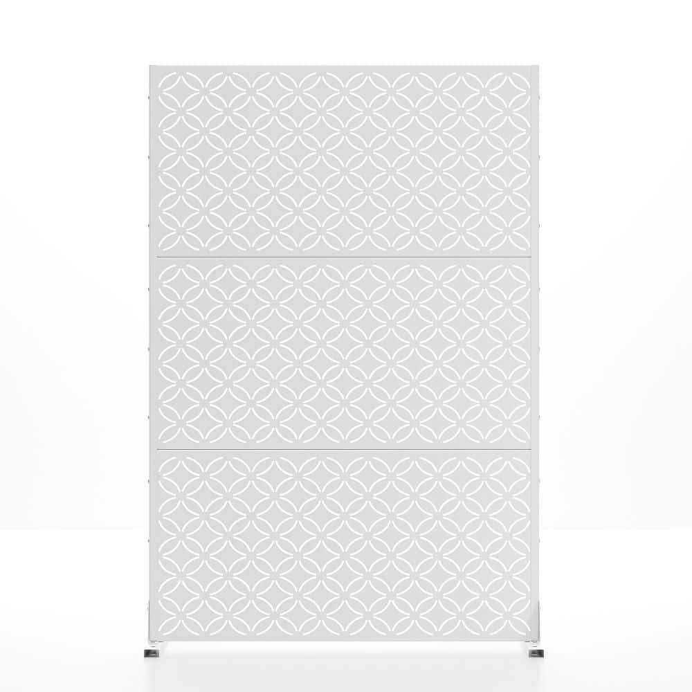Outdoor Privacy Fence 47 in. L x 16 in. W x 72 in. H White Galvanized Steel Garden Privacy Screen price history on PriceWatchPro