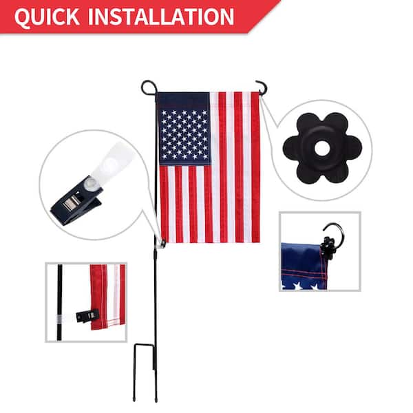 Garden Flag Stand-Holder-Pole with Flag Stopper and Clip Waterproof  Yard Flags 