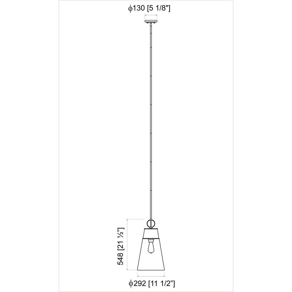 Wentworth Plated Bronze and Clear Glass Conical Pendant Light