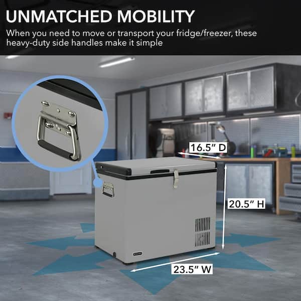 1.41 cu. ft. 45 qt Portable Freezer Car Fridge Compressor for RV AC / DC 12V / 24V Gray