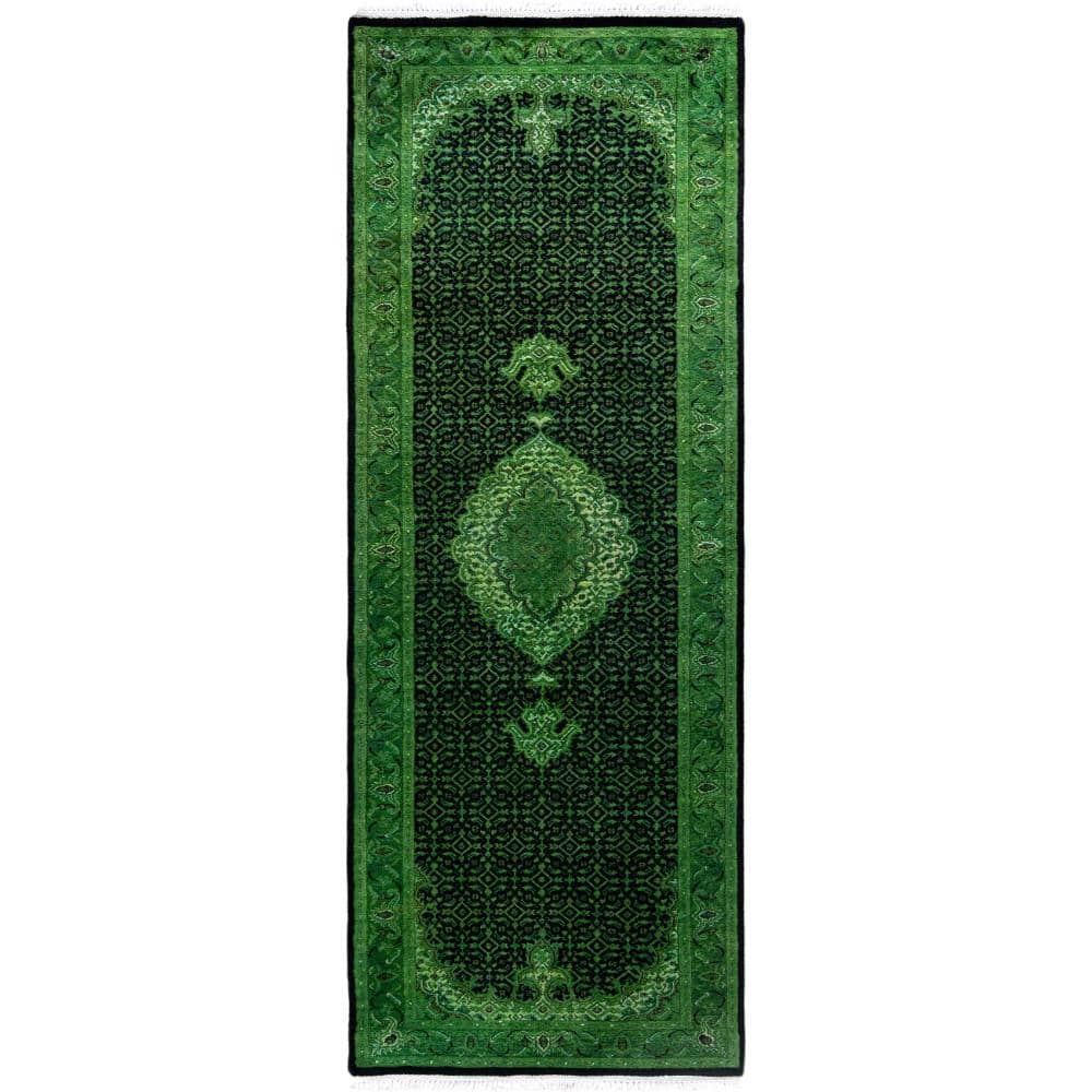 Fine Vibrance Green 2 X 8 Hand Knotted Wool Indoor Area Rug price history on PriceWatchPro