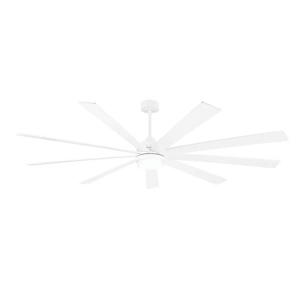 MLiAN 72 in. 9 Blades LED Indoor White Ceiling Fan with Remote