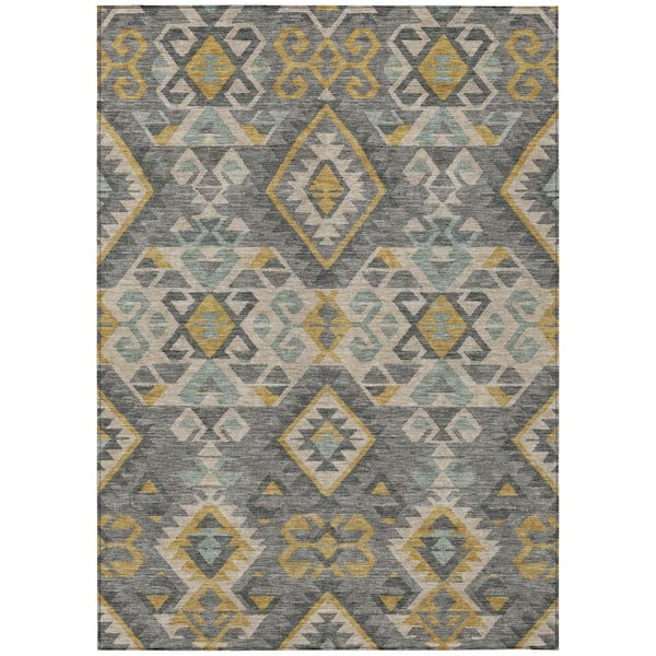 Chantille Machine Washable Indoor/Outdoor Abstract ACN2959 Gray 9 ft. x 12 ft. Area Rug