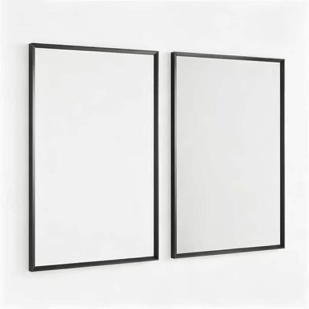 36 in. W x 36 in. H Double Framed Nickel Wall-Mounted Beveled Frame Bathroom Vanity Mirror,Brushed Black price history on PriceWatchPro