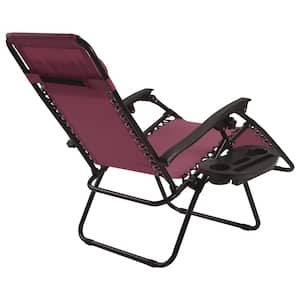 Wine Chair without Footrest Zero Gravity Reclining Plastic Outdoor Lounge Chair
