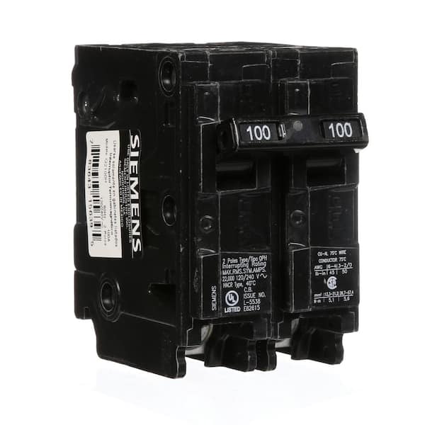 Siemens 100 Amp Double Pole Type QPH 22kA Circuit Breaker Q2100H