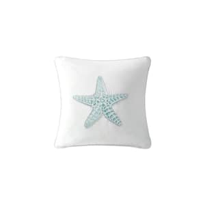 Maya Bay White 16 in. X 16 in. Square Throw Pillow