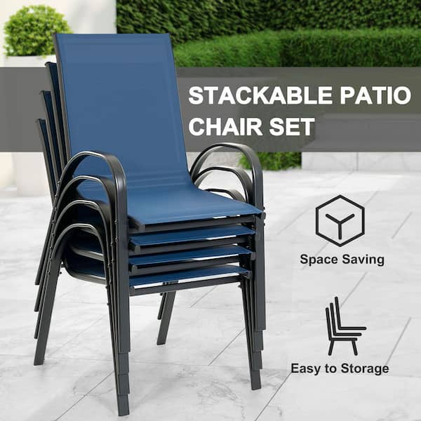 Nuu Garden Black 5-Piece Metal and Textilene Square Outdoor Dining