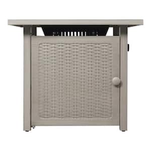 28 in. Outdoor Steel Propane Gray Gas Fire Pit Table