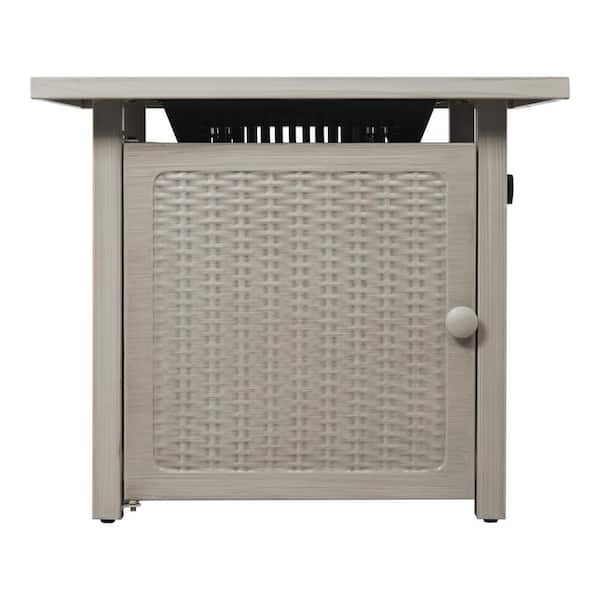 Hampton Bay 28 in. Outdoor Steel Propane Gray Gas Fire Pit Table