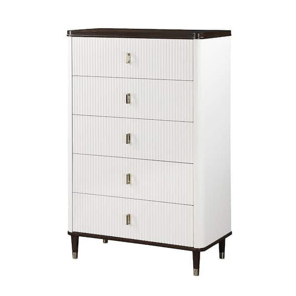 Acme Furniture Carena White & Brown Finish 54.5 in. H Storage Cabinet