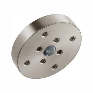 1-Spray Patterns 1.50 GPM 5.41 in. Wall Mount Fixed Shower Head with H2Okinetic in Stainless Steel