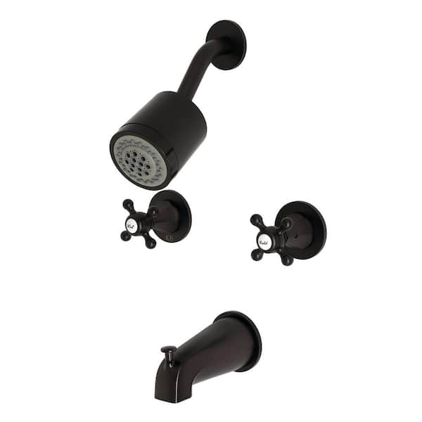 Kingston Brass Metropolitan 2-Handle 2- -Spray Tub and Shower Faucet in Oil Rubbed Bronze (Valve Included)