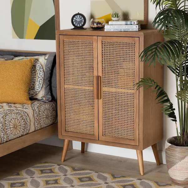 Baxton studio store rattan cabinet