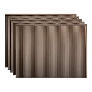 Fasade Rib 18 in. x 24 in. Brushed Nickel Vinyl Decorative Wall Tile ...