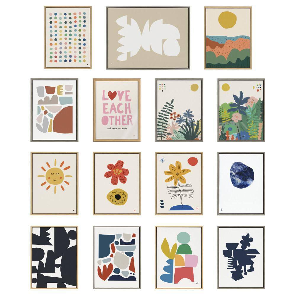 Meditation 3 Colorful Polka Dot Framed Canvas Art, 18x24