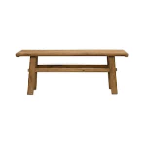 45.25 in. Natural and Unsealed Rectangle Elm Wood Console Table