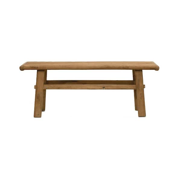 Storied Home 45.25 in. Natural and Unsealed Rectangle Elm Wood Console Table