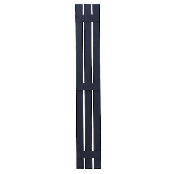 Ply Gem 12 in. x 75 in. Polypropylene 3-Board Open Board and Batten Shutters Pair in Dark Navy