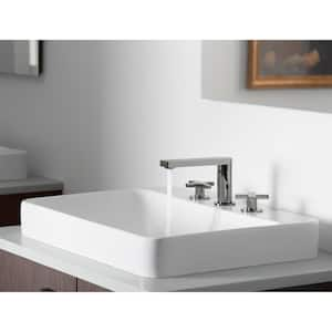 Vox 23 in. Rectangle Vitreous China Vessel Sink in White with Overflow Drain