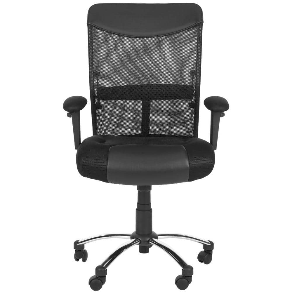 Angeles Home Black Sponge Office Chair with Flip-Up Arms and Foldable Backrest