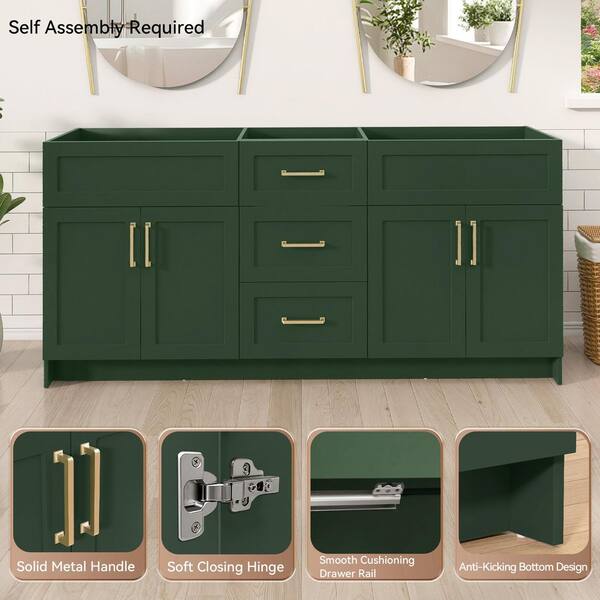 Zeafive Mox 72 in. W Double Bathroom Vanity Cabinet without Top in