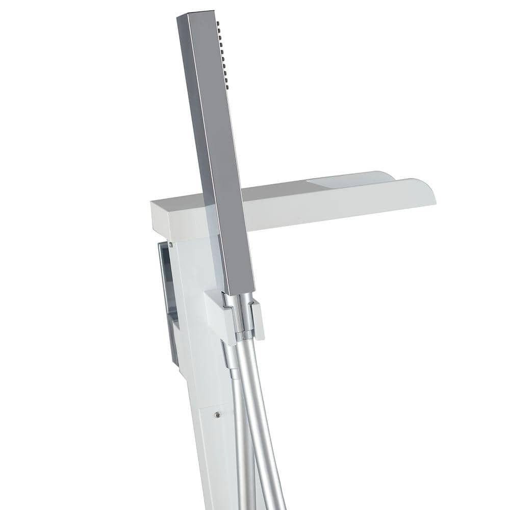 Cahaba Dima Single-Handle Freestanding Waterfall Tub Faucet with Handshower in Polished Chrome - 3